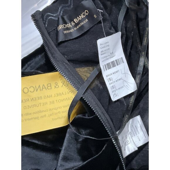 Bronx and Banco Gina Gown in Black Small New Womens Velvet Long Maxi Dress - Picture 8 of 16